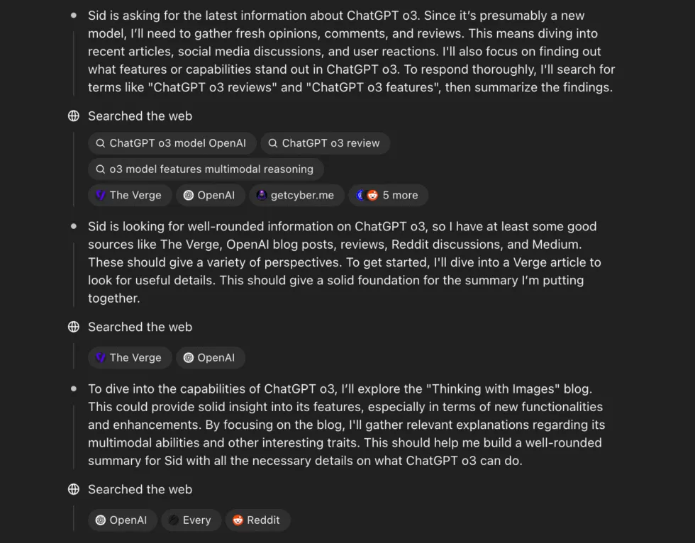 o3's thought process