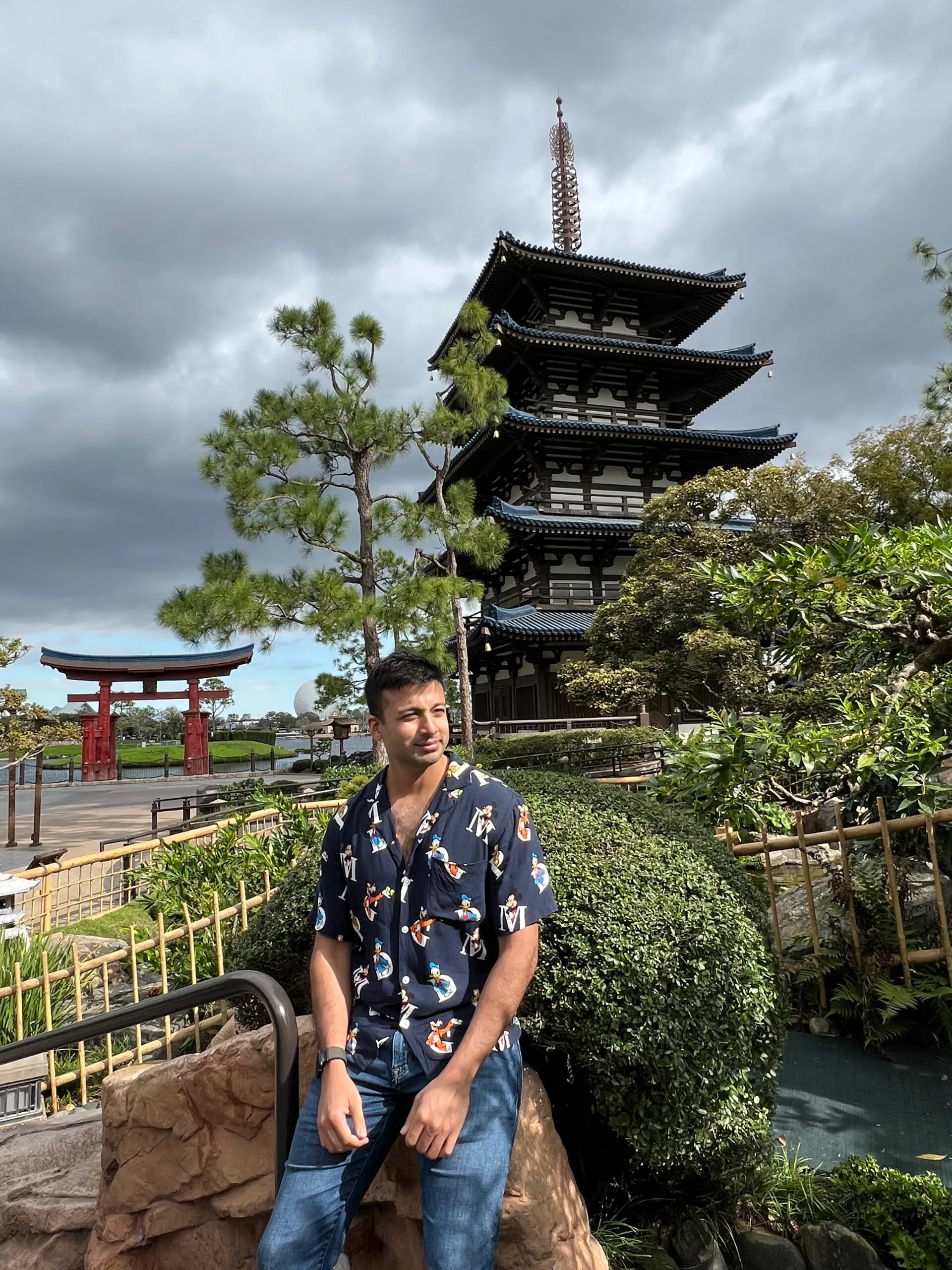 Test photo of author at Japan Pavilion in EPCOT used for AI vision testing