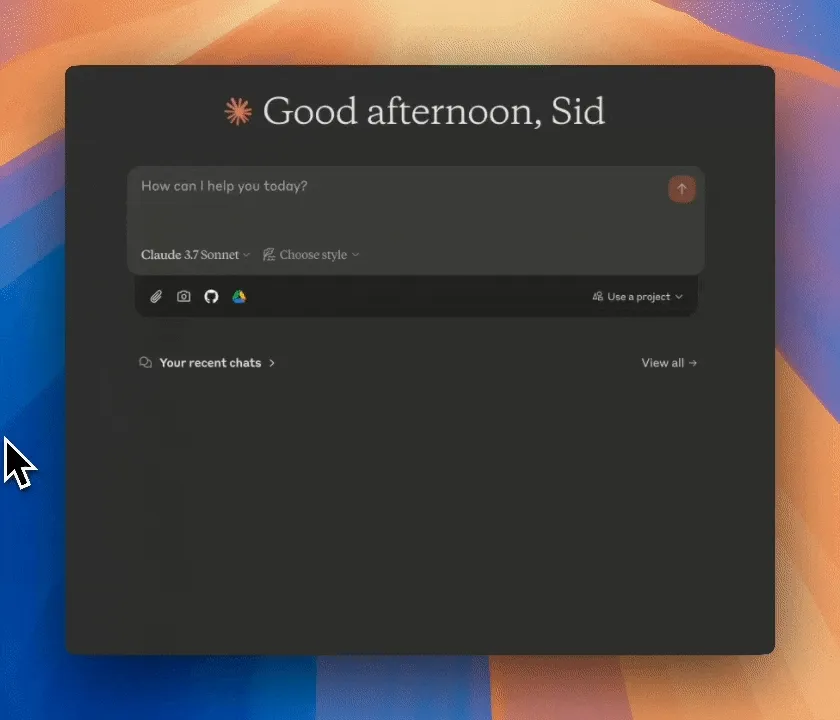 Claude model selector