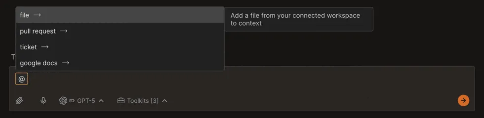 Factory web application interface with chat-based Droid interaction