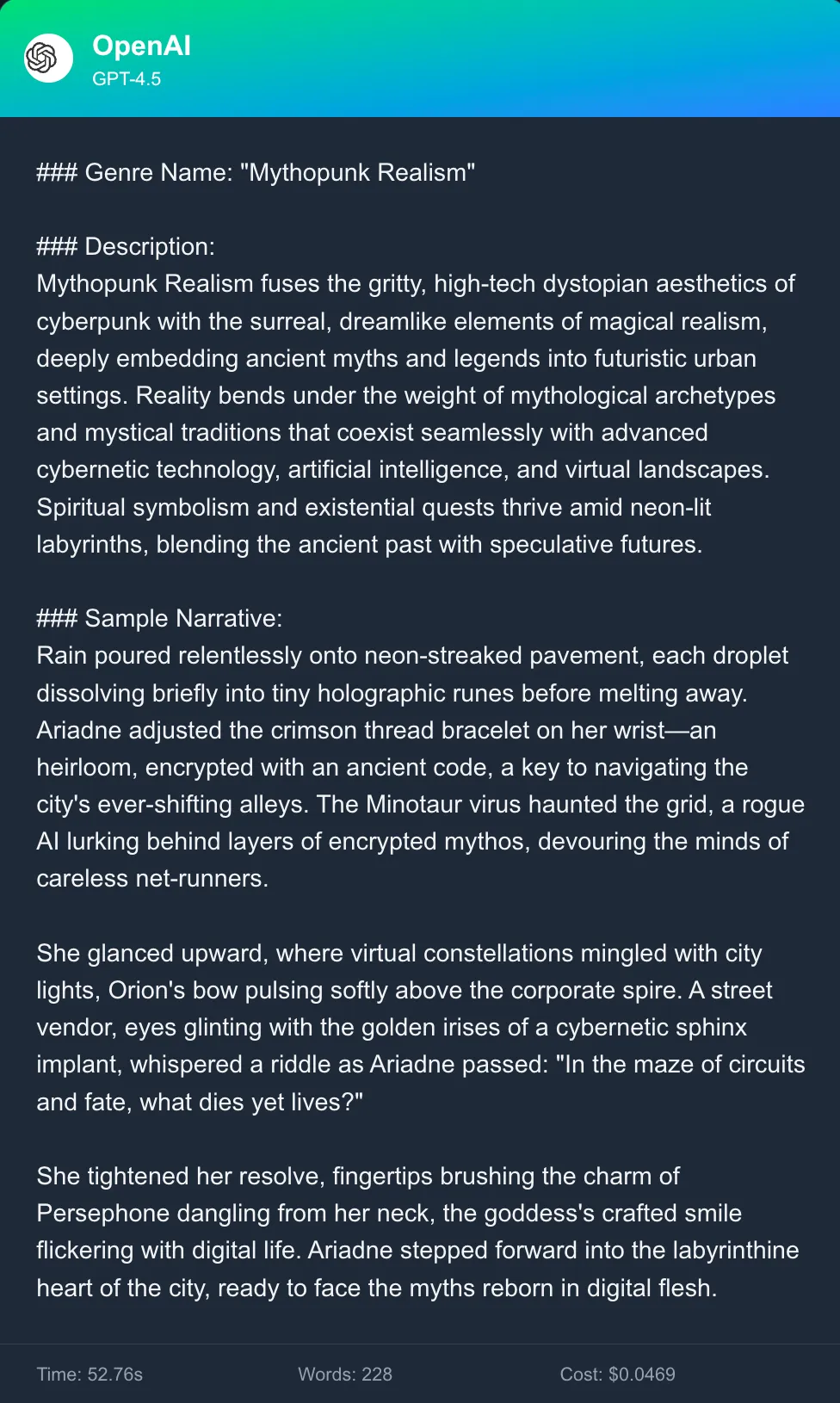 Q1 response from GPT-4.5