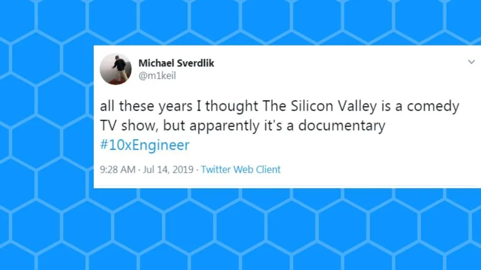 Meme about 10X engineers and startup growth expectations